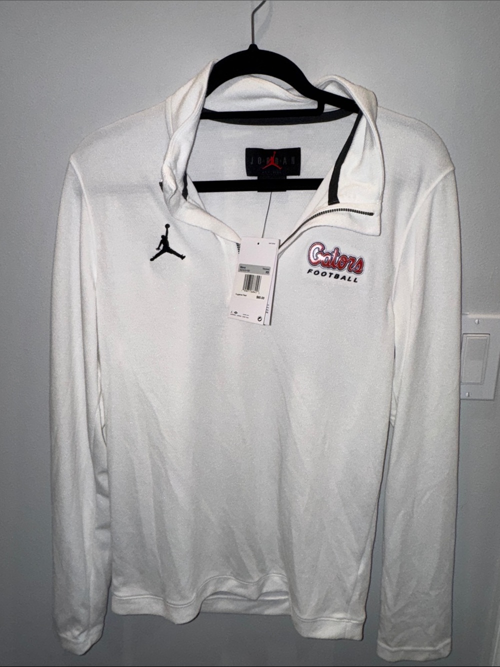 Jordan White Gators Football Quarter-Zip Pullover team issued exclusive